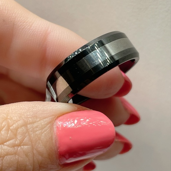 TORQUE Size 10 Tungsten Carbide Beveled Ceramic Finish Comfort Fit 8mm - - Picture 5 of 9